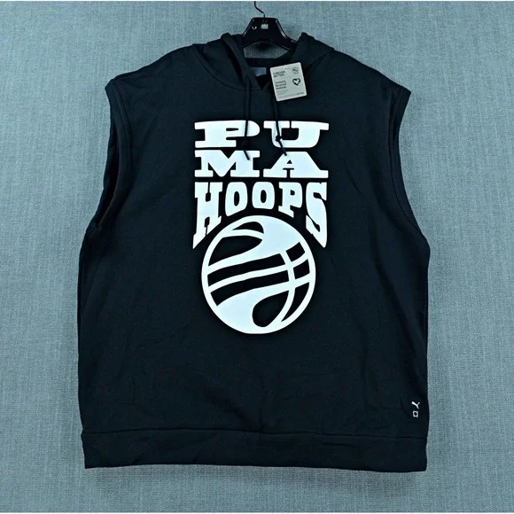 Puma Hoodie Men's 2XL Black Hoops Posterize 2.0 Sweatshirt Graphic Pullover NWT - Picture 11 of 12